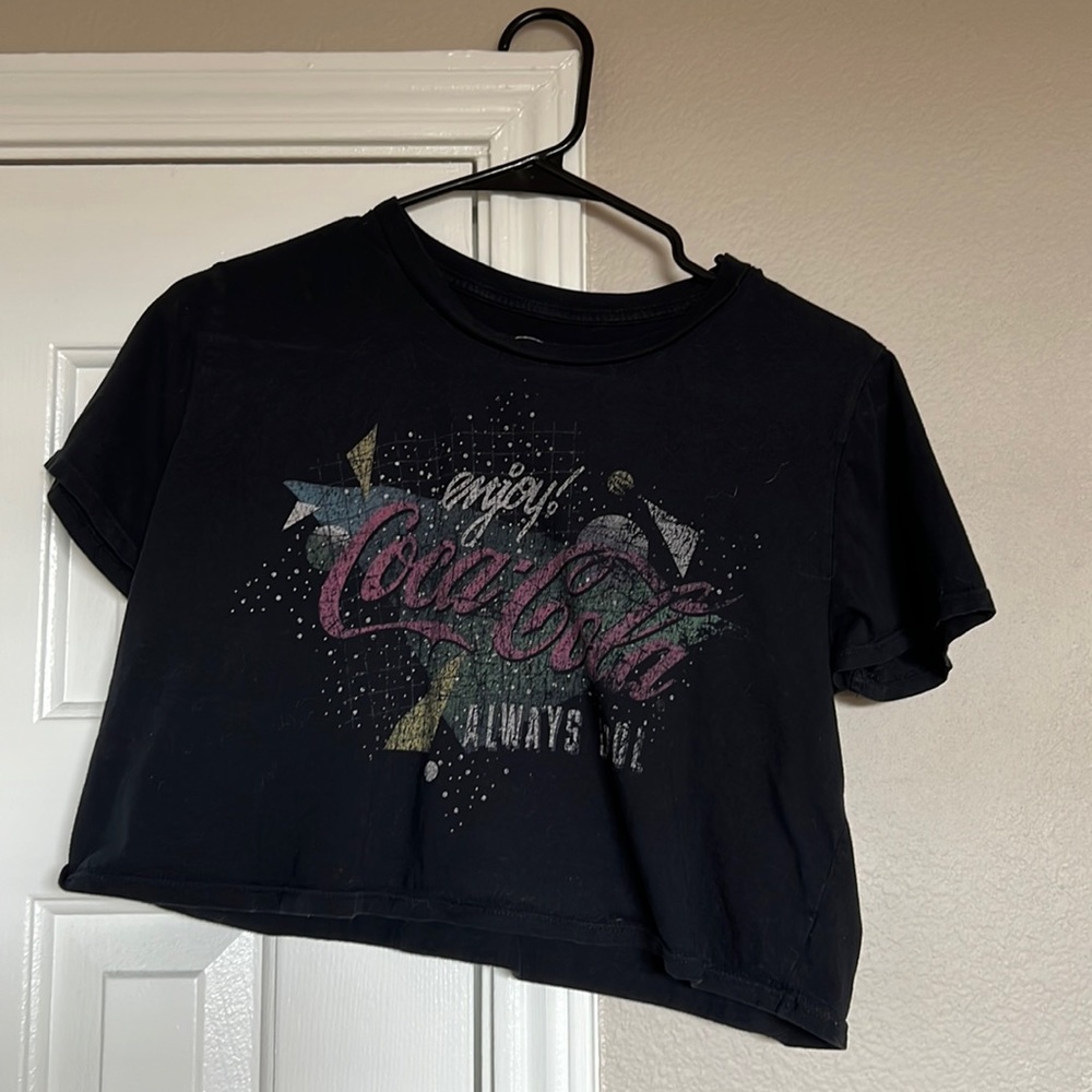 Coca Cola black crop top Small